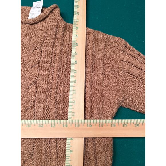 NWT Tan J Crew Cable Knit Sweater Woman's Sz S - Picture 4 of 5